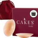CAKES Body sticky Circle Nipple Covers for Women - The Viral Sticky Boobs With an Adhesive-free nip nook (Plus, Honey)