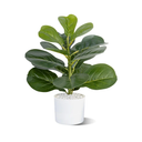 Artificial Fiddle Leaf Fig Tree, 22.8" Tall, Faux Ficus for Home Office Living Room Decor Aesthetic