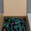 25FT C7 Multicolor Christmas Lights Outdoor, Vintage Incandescent String Lights with 25 Colorful Bulbs for Xmas Tree, Porch, Patio, Holiday, Party - Green Wire, E12 Base, UL Listed