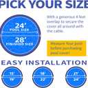 21FT Heavy Duty Pool Cover for Above Ground Pools,200 GSM Tear-Resistant Material,Windproof Secure Fit,All-Season UV Protection,Against Snow,Rain & Debris