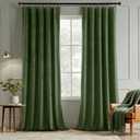 MIULEE Olive Green Velvet Curtains 84 Inch Long Luxury Super Soft Thermal Insulated Blackout Curtains Room Darkening Drapes Rod Pocket Design for Bedroom Living Room Set of 2 Panels, W40 x L84 Inch