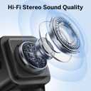 Wireless Induction Speaker 5-in-1 Bluetooth Speaker with Phone Stand,Stereo Sound, 3500mAh Rechargeable, 8 RGB Ambient Light, 360 Adjustable Holder for iPhone/Android/iPad,Gifts for Men Women (Black)