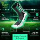 Lux Dual Grip Socks - Soccer Grip Socks for Men and Women. GripArray Performance & Comfort (Large, Black ( Packs))