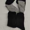 Facool Non-Binding Diabetic Crew Socks, Women Loose Top Cushioned Moisture Wicking Cotton Seamless Non Slip Soft Anti-sweat Dress Comfortable Socks, 6 Pairs Black+Grey+Navy Blue Medium