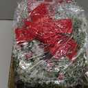 Hausse Set of 3 Christmas Wreaths, Lighted Artificial Christmas Wreath with Large Red Bow & Ornaments, Battery Operated with LED Lights, for Front Door Gate Wall Christmas Party Decorations