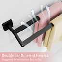 Double Towel Bar, Towel Racks for Bathroom, 32 Inch Heavy Duty Stainless Steel Bathroom Towel Holder Rod Wall Mounted, Bath Towel Rack, Matte Black