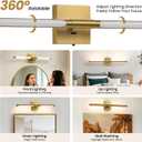Epinl Modern Gold Bathroom Vanity Light, 24 inch 5CCT Dimmable Bathroom Lighting Fixture Over Mirror, 360° Rotatable Brush Gold LED Vanity Light Fixtures for Bathroom