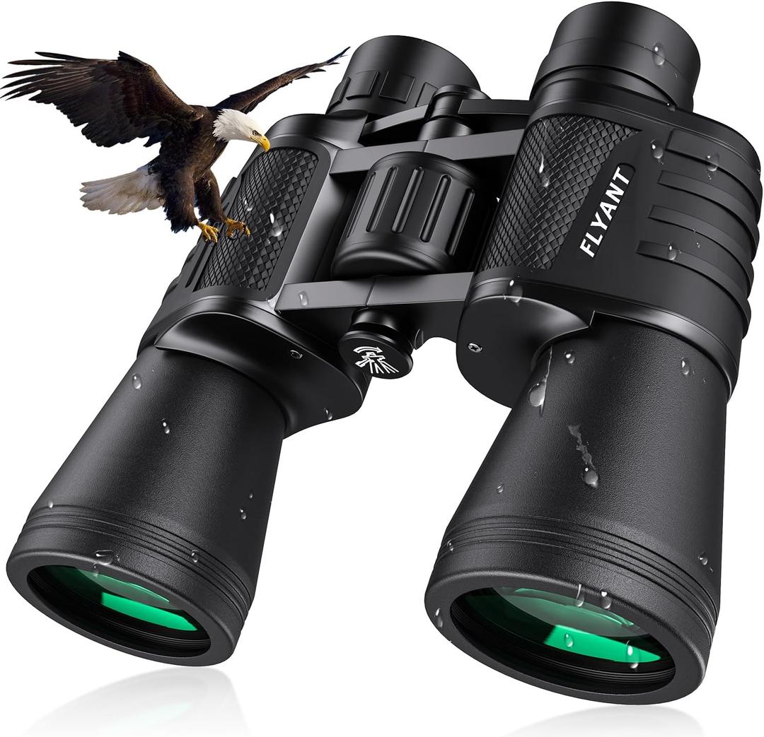 Flyant 20x50 High Powered Binoculars for Adults, Waterproof Compact Binoculars with Low Light Vision for Bird Watching Hunting Camping Travel Cruise Hiking Sports Stargazing, Christmas Birthday Gifts for Men