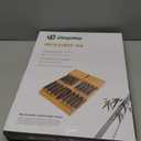 Utoplike In-drawer Knife Block Bamboo Kitchen Knife Drawer Organizer Large, Handle Steak knife Holder without Knives, Fit for 16 Knives and 1 Sharpening Steel (Knives & Sharpening Not Included)