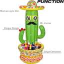 Triumpeek Inflatable Cactus Cooler, 55" Fiesta Cactus Ice Bucket Wearing Sombreros for Summer Swimming Pool Hawaiian Themed Party Supplies
