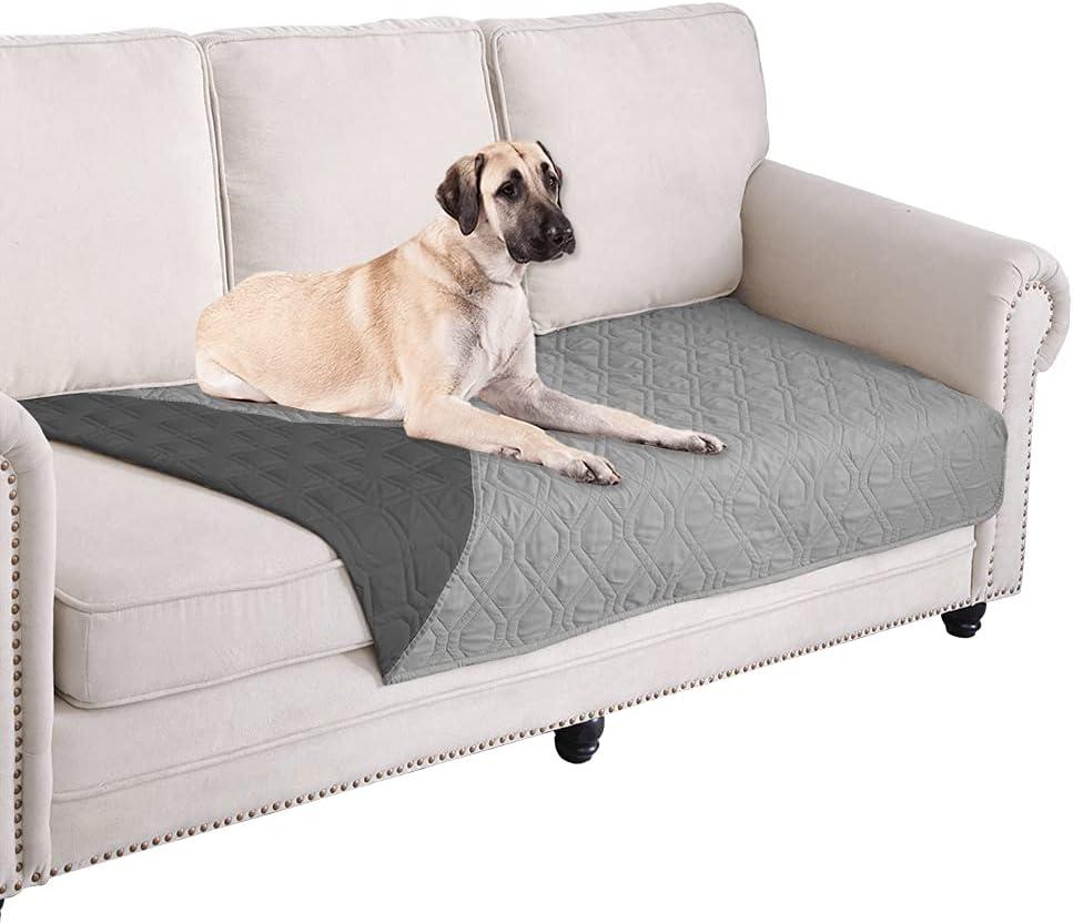 Ameritex Waterproof Dog Bed Cover Pet Blanket for Furniture Bed Couch Sofa Reversible (30"x70"(Pack of 1), Grey+dark Grey)