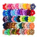 Chloven 60 Pack Satin Scrunchies for Women - Satin Silk Srunchies for Hair Scrunchie Bulk Girl Scrunchies Silk Hair Ties No Damage Ponytail Holders Satin Hair Tie for Thick, Curly Hair