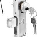 Storefront Mortise Door Lock, Commercial Mortise Lock with Lock Cylinder Aluminum Door Locks Double Cylinder Hook Deadbolt Lock Set for Storefront Entry Doors