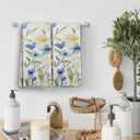 Floral Kitchen Towels, Wildflower Hand Towels, Daisy Flowers Prints Decoration for Home, Watercolor Flora Decor, Gifts for Women, Set of 2,16x24