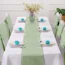 Horbaunal 12 Pack Sage Green Satin Table Runner 12 x 108 Inch, Smooth Table Runners for Wedding Banquets Birthday Party