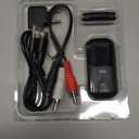 Bluetooth 5.4 Transmitter Receiver for 2 AirPods/Headphones, 2-in-1 Airplane Bluetooth Adapter with Mic for Hands-Free Calls, Low Latency, Wireless Audio Adapter for Travel Flight TV Speakers (Black)