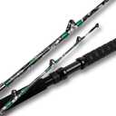 Fiblink 2-Piece Trolling Fishing Rod, Saltwater Roller Rod, Portable Big Game Rod, 7' / 80-120lbs / 2pc