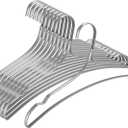VWV 10 Pack Aluminum Hangers - 15 Inch Silver Suit & Dress Hangers - Heavy Duty, Wedding Ready