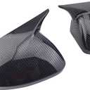 YOUTOOCAR Cow Horn Exterior Mirror Covers Side Rear View Mirror Covers Trim Compatible with Hyundai Sonata 2021-2023 Accessories (Carbon Fiber Pattern)