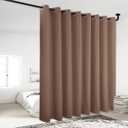 NICETOWN Wall Dividers for Rooms, Sound Barrier Room Divider Curtain Screen Partition, Function Thermal Blackout Patio Door Panel, Sliding Door Insulated Curtain, Cappuccino, 120" Wide x 95" Long