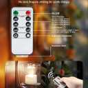 Homemory 12pcs Remote Timer LED Tea Lights Candles, 400+Hours Flickering Flameless Battery Votive Tealights for Tabletop Lighting, Centerpieces Decor, Holiday (Cool White Glow, White Base)