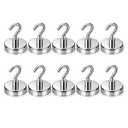  Magnetic Hooks 10 Packs, 50Lbs Strong Magnetic Hooks, 10 Pcs Strong Locker Magnetic Hooks for Hanging