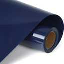 RENLITONG Navy Blue HTV Iron on Vinyl 12Inch by 10ft Roll Heat Transfer Vinyl for T-Shirt HTV Rolls for All Cutter Machine - Easy to Cut & Weed for Heat Transfer Design