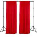 Chiffon Backdrop Curtain 10Ft Long Red Sheer Curtains 2 Panels 30x120 Inches Chiffon Backdrop Curtains Wedding Chiffon Background Chiffon Fabric Drape Wedding Party Stage Decor, W 30inch X 120inch L