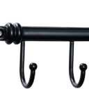 Classic Wall Mounted Key Holder Hook Rack, Vintage Key Rack for Entryway (Black)