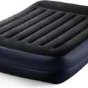 Intex 64123ED Dura-Beam Plus Pillow Rest Fiber-Tech  Queen Size  Built-in Electric Pump  16.5in Bed Height  600lb Weight Capacity