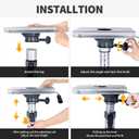Aluminum Adjustable Height Locking Boat Seat Pedestals with Slide 13 to 18 Inches for Boat Seats (1pcs)