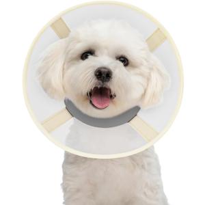 Soft Dog Cone Collar to Stop Licking-Adjustable Comfortable Mesh Recovery Collars After Surgery for Small or Miniature Dogs, Alternative to Plastic Elizabethan Collar for Neuter Incision Care (Grey,L)