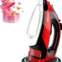1500W Cordless Iron for Clothes, Wireless Steam Iron with Rapid Heating & Auto Shut Off, for Effective Wrinkle Removal (Red)
