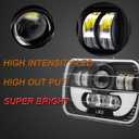 120W Rectangle 7x6 5x7 Inch Headlights 6052 6054 H5054 H6054 Headlight DRL Hi/Low Sealed Beam H4 Plug Compatible With GMC Ford Chevy Chevrolet Cargo Van Express Nissan