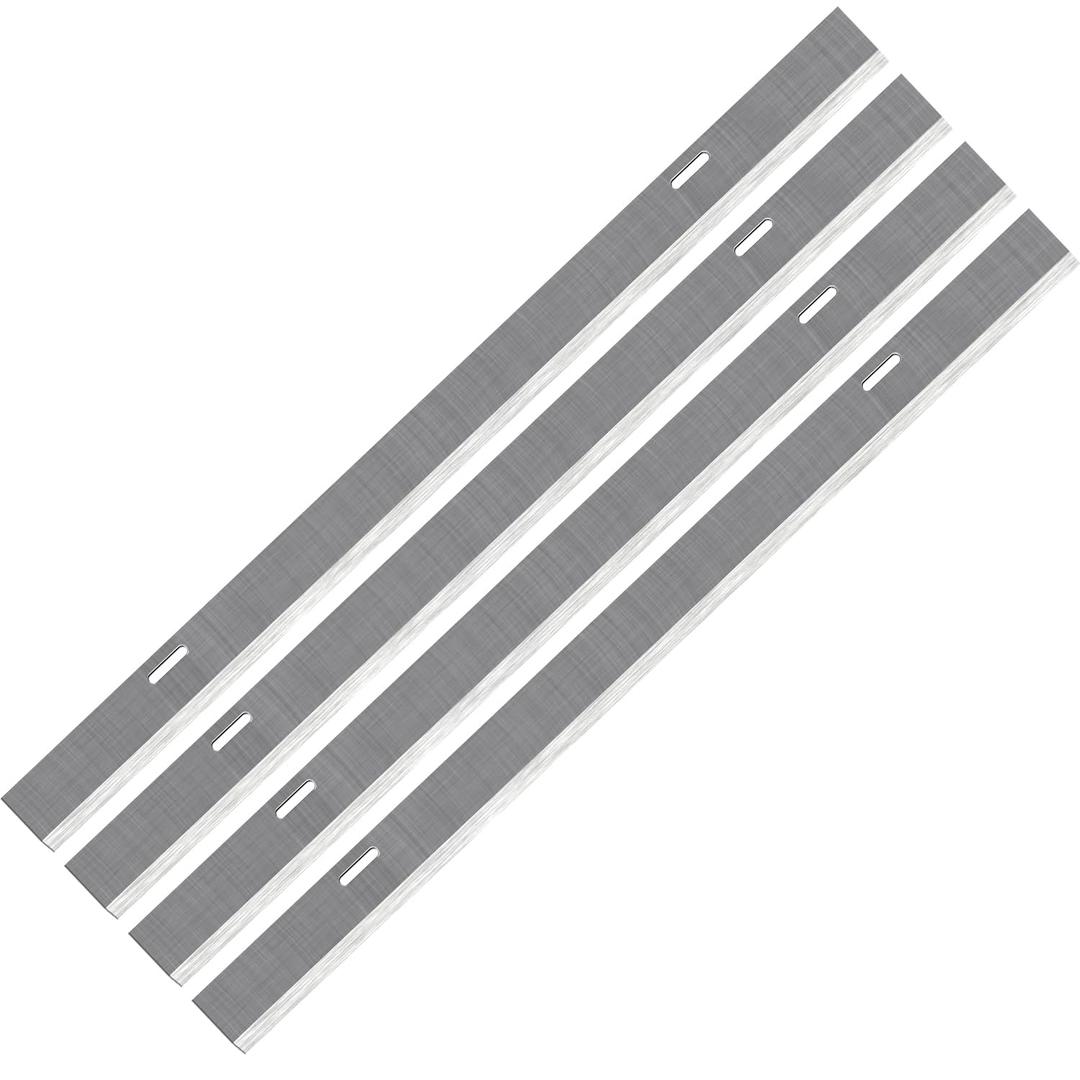 12-3/5"" HSS Planer Blades Knives Replacement for Dewalt DW733 Thickness Planers, Single Cutting Edge, 4 Pieces, Silvery, HSSDW733zhai-2TK-DR-4p
