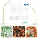 Bazen Upgraded 8.2ft & 5ft Balloon Arch Kit Glod Free Bending Shape Deformation Balloon Column Stand Half Arch Balloon Stand with Base Balloon Arch Frame for Wedding Baby Shower Birthday Decoration