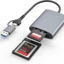 Professional CFexpress Type B and SD Dual-Slot Memory Card Reader with USB 3.2 Gen 2 (10Gbps) Transfer Speed, USB-C&USB-A 2-in-1 CFexpress Type B/SD Card Adapter