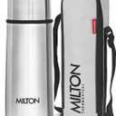 Milton Thermosteel Flip Lid Flask 350, Double Walled Vacuum Insulated Thermos 350 ml | 12 oz | 24 Hours Hot and Cold Water Bottle with Cover, 18/8 Stainless Steel, BPA Free, Leak-Proof | Silver