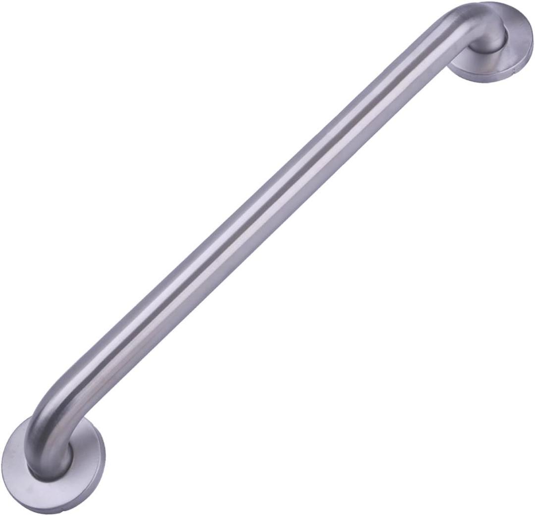 Amazon Basics Bathroom Handicap Safety Grab Bar, 24-inch Length, 1.25 Inch Diameter, Shower, 500LBs Capacity, ADA Compliant, Stainless Steel