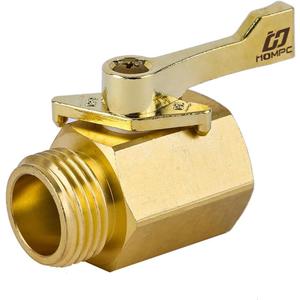 HQMPC Super Heavy Duty 3/4" Brass Shut Off Valve Garden Hose Shut Off Valve Garden Hose Connector (1 Set)