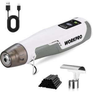 WORKPRO 7.2V Cordless Mini Heat Gun for DIY Crafts, 4000mAh Hot Air Gun, 1.5s Fast Heating, 3 Temp Settings (Cool/572F/842F), USB-C Rechargeable