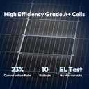 JJN 100 Watt Solar Panels, 10BB Monocrystalline 12V 100W Solar Panel, 23% High Efficiency PV Module Power Charger for RV, Home, Farm, Boat, Caravan and Off-Grid Applications