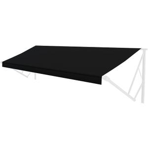Solera Universal Fit Heavy-Duty Vinyl RV Patio Awning Replacement Fabric Solid Black 15' Awning (14'4" Fabric)