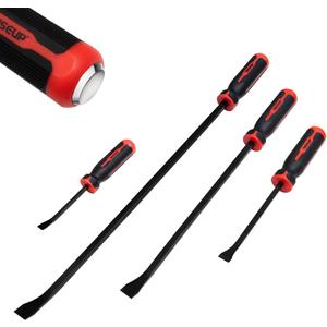 WISEUP 4-Piece Pry Bar Set8",12",18",24" Heavy Duty Crowbar with Thicker Strike Caps for PryingDemolitionAutomotive Mechanic Hand Tools