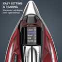 Rowenta Iron, Focus Excellence Stainless Steel Soleplate Steam Iron for Clothes, Retractable Cord, 400+ Microsteam Holes, Powerful steam, LED Display, 1750 W Ironing Clothes, Cordreel, Red DW5433