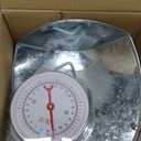 QWORK 110 lbs Large Display Spring Dial Weight Scale & Scale Scoop/Chain with Hanging Cradle, Steel Construction, for Shopping, Traveling, Kitchen, Silver