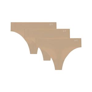 Under Armour UA Pure Stretch No Show Thong - Solid 3Pk, Venice Pink - 500, Size S