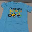 Vrytw Happy Easter Shirt Kids-Easter Shirt for Toddler Boys Cute Egg Excavator Toddler Short Sleeves A-Blue (Size 150)