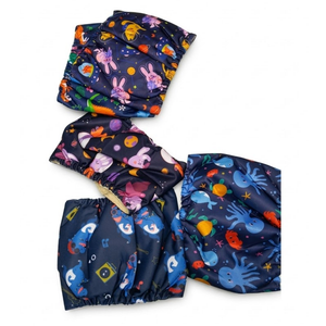 ALVABABY Baby Cloth Diapers 6 Pack with 12 Inserts Cloth Diaper Covers Adjustable Washable Reusable for Baby Girls and Boys 6DM116A (Colorful World)