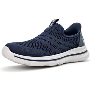 Men's Hands-Free Slip On Sneakers | Laceless Walking Shoes for Gym/Travel/Office (9, 1644-dark Blue)